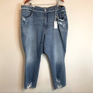 NWT Good American Good Legs Distressed Denim Jean